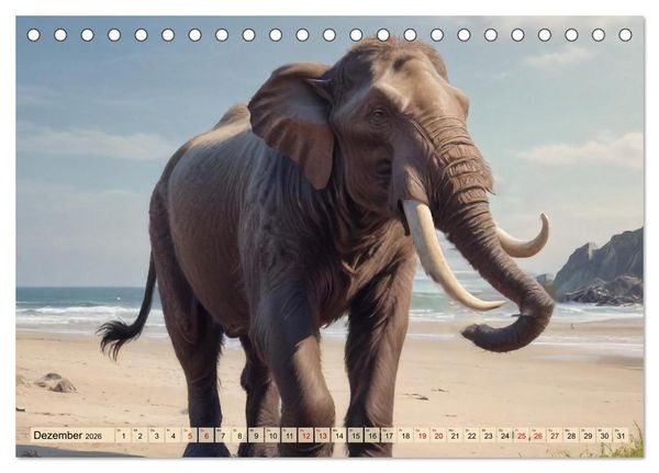 Produktbild: Riesen der Eiszeit &ndash; Ein Jahr voller Mammut Momente (Tischkalender 2026 DIN A5 quer), CALVENDO Monatskalender