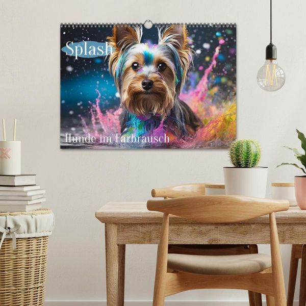 Produktbild: Splash - Hunde im Farbrausch (Wandkalender 2026 DIN A3 quer), CALVENDO Monatskalender