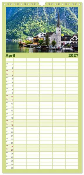 Produktbild: Familienplaner 2027 - Traumziel Hallstatt in &Ouml;sterreich mit 5 Spalten (Wandkalender, 21 x 45 cm) CALVENDO