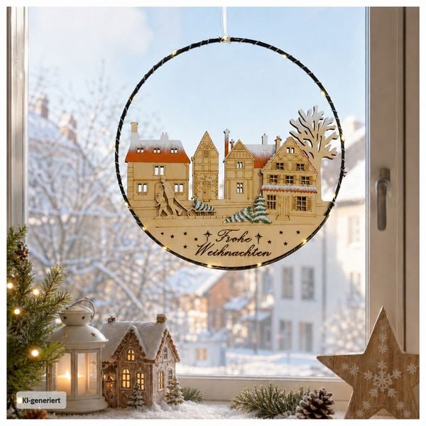 HTI-Living LED-Hängedekoration mit Weihnachtsbaum LED-Hängedekoration mit Weihnachtsbaum