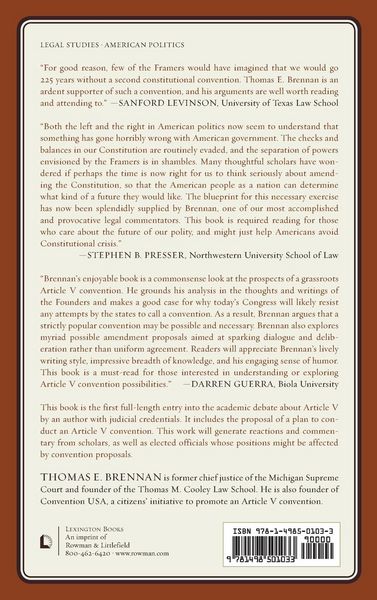 Produktbild: Brennan, T: Article V Amendatory Constitutional Convention