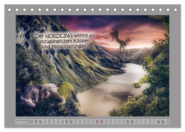Produktbild: Wo die wilden Drachen wohnen (Tischkalender 2026 DIN A5 quer), CALVENDO Monatskalender