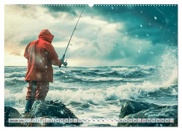 Produktbild: Angeln und Fischen Impressionen (hochwertiger Premium Wandkalender 2026 DIN A2 quer), Kunstdruck in Hochglanz