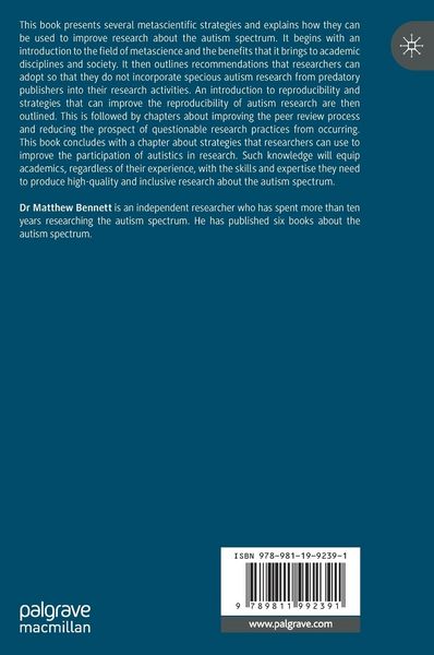 Produktbild: Applying Metascientific Principles to Autism Research