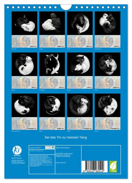 Produktbild: Sei das Yin zu meinem Yang (Wandkalender 2026 DIN A4 hoch), CALVENDO Monatskalender