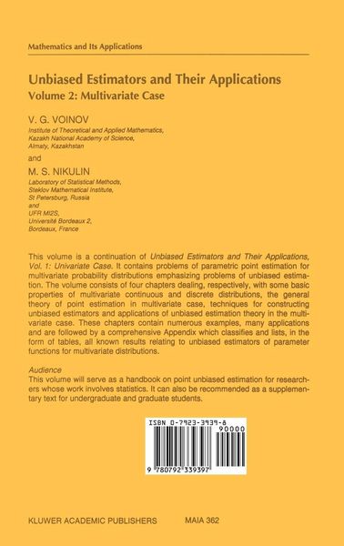 Produktbild: Unbiased Estimators and their Applications
