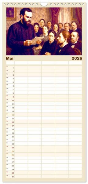 Produktbild: Familienplaner 2026 - Leo Tolstoi mit 5 Spalten (Wandkalender, 21 x 45 cm) CALVENDO