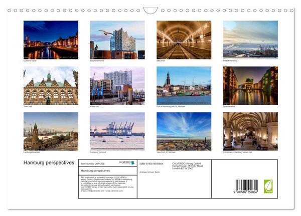Produktbild: Hamburg perspectives (Wall Calendar 2026 DIN A3 landscape), CALVENDO 12 Month Wall Calendar