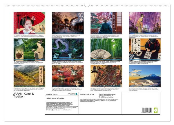 Produktbild: JAPAN Kunst & Tradition (Wandkalender 2027 DIN A2 quer), CALVENDO Monatskalender