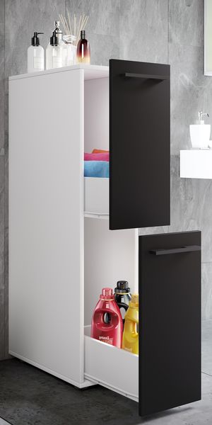Produktbild: Holz Badm&ouml;bel Nischenschrank Schublade Sadilo L
