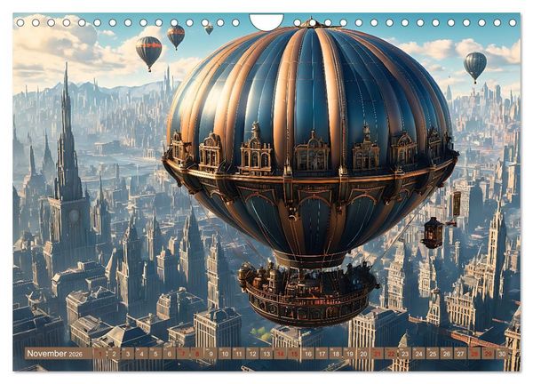 Produktbild: Steampunk Flugmaschinen (Wandkalender 2026 DIN A4 quer), CALVENDO Monatskalender