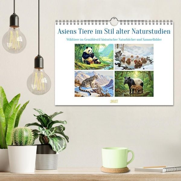 Produktbild: Asiens Tiere im Stil alter Naturstudien (Wandkalender 2027 DIN A4 quer), CALVENDO Monatskalender