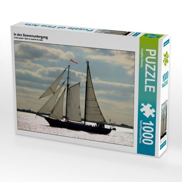 CALVENDO Puzzle In den Sonnenuntergang | 1000 Teile Lege-Größe 64x48cm Foto-Puzzle für glückliche Stunden