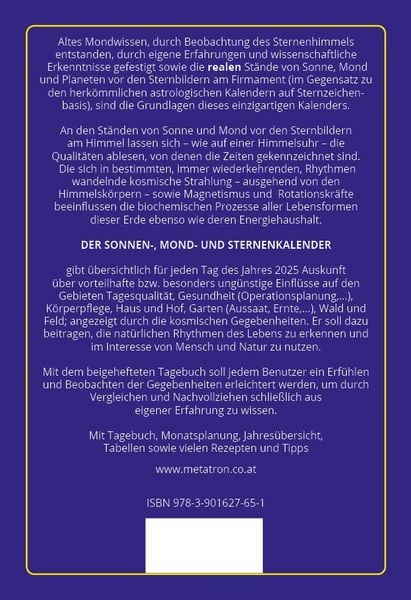 Produktbild: Der Sonnen-, Mond- und Sternenkalender 2025