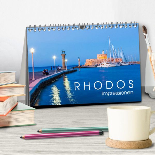 Produktbild: RHODOS Impressionen (Tischkalender 2026 DIN A5 quer), CALVENDO Monatskalender