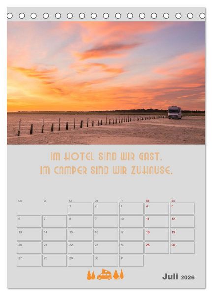 Produktbild: Caravaning - Camping auf vier R&auml;dern (Tischkalender 2026 DIN A5 hoch), CALVENDO Monatskalender