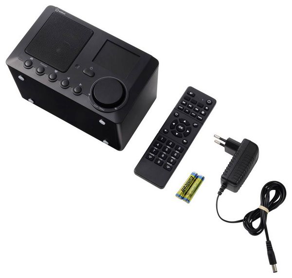 Produktbild: Renkforce RF-IR-MONO2 Internet Tischradio Internet Bluetooth&reg;, Internetradio, DLNA Inkl. Fernbedienung, DLNA-f&auml;hig, Weckfunktion Black