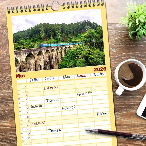 Produktbild: Familienplaner 2026 - Sri Lanka - Eine wahre Perle im Indischen Ozean mit 5 Spalten (Wandkalender, 21 x 45 cm) CALVENDO
