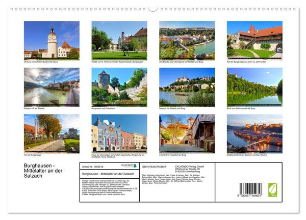 Produktbild: Burghausen - Mittelalter an der Salzach (hochwertiger Premium Wandkalender 2026 DIN A2 quer), Kunstdruck in Hochglanz