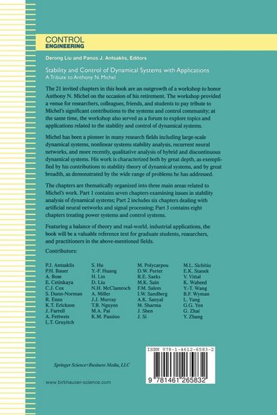 Produktbild: Stability and Control of Dynamical Systems with Applications
