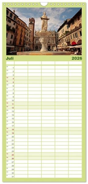Produktbild: Familienplaner 2026 - Traumhaftes Italien mit 5 Spalten (Wandkalender, 21 x 45 cm) CALVENDO