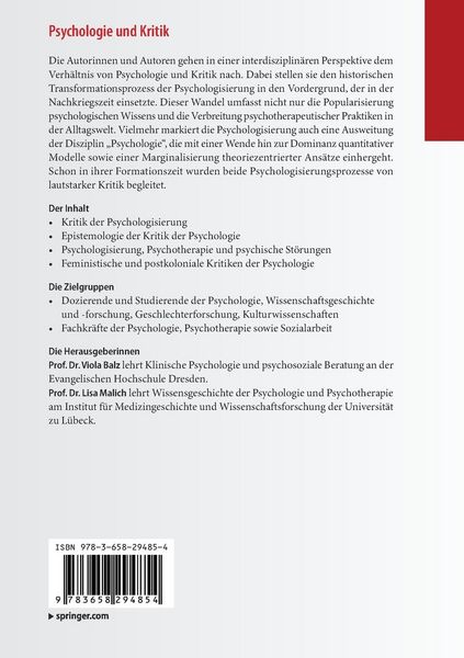 Produktbild: Psychologie und Kritik