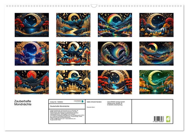 Produktbild: Zauberhafte Mondn&auml;chte (Wandkalender 2026 DIN A2 quer), CALVENDO Monatskalender
