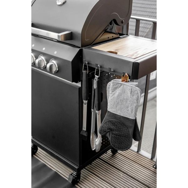 Produktbild: Topfhandschuhe Silikon Mod. Ada Schwarz, 2er, hitzebest&auml;ndige Silikon-Kochhandschuhe