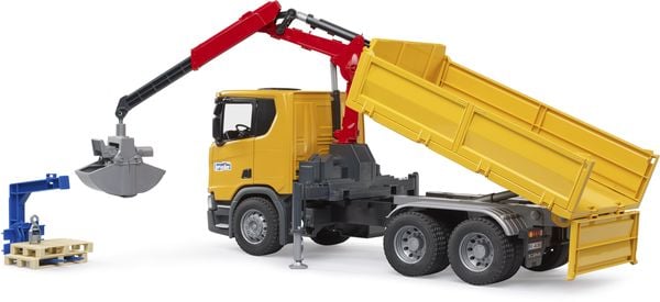 Bruder - Scania Super 560R Baustellen- LKW Kran und 2 Paletten