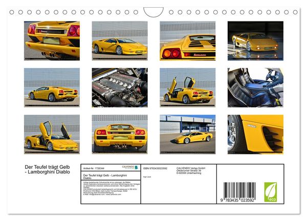 Produktbild: Der Teufel tr&auml;gt Gelb - Lamborghini Diablo (Wandkalender 2025 DIN A4 quer), CALVENDO Monatskalender