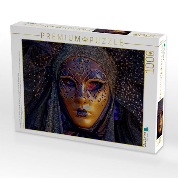 Produktbild: CALVENDO Puzzle neunziggrad I photoart: Venezia Carnevale, Karneval von Venedig I Die Frau mit der goldenen Maske | 1000 Teile Lege-Gr&ouml;&szlig;e 64x48cm Foto-Puzzle f&uuml;r gl&uuml;ckliche Stunden