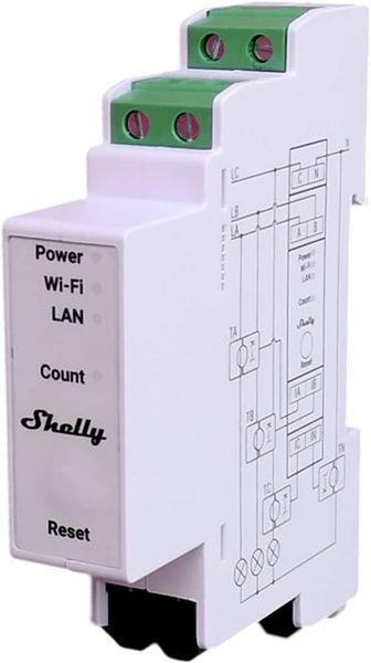 Shelly Pro 3EM 400A Stromzähler Bluetooth, Wi-Fi