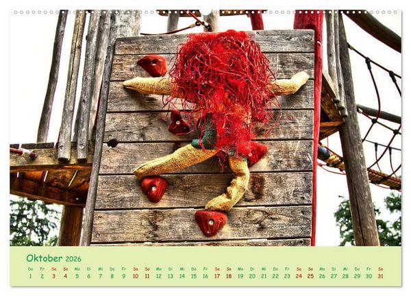 Produktbild: Mein Name ist Jute, wir sind auf dem Spielplatz (hochwertiger Premium Wandkalender 2026 DIN A2 quer), Kunstdruck in Hochglanz