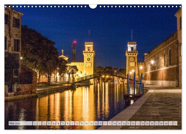 Produktbild: Stilles Venedig wenn es Nacht wird (Wandkalender 2026 DIN A3 quer), CALVENDO Monatskalender