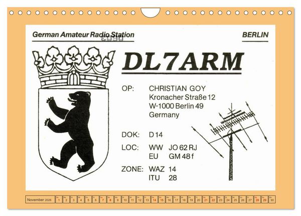 Produktbild: Amateurfunk in West-Berlin (Wandkalender 2026 DIN A4 quer), CALVENDO Monatskalender