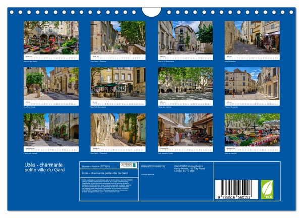 Produktbild: Uz&egrave;s - charmante petite ville du Gard (Calendrier mural 2026 DIN A4 vertical), CALVENDO calendrier mensuel