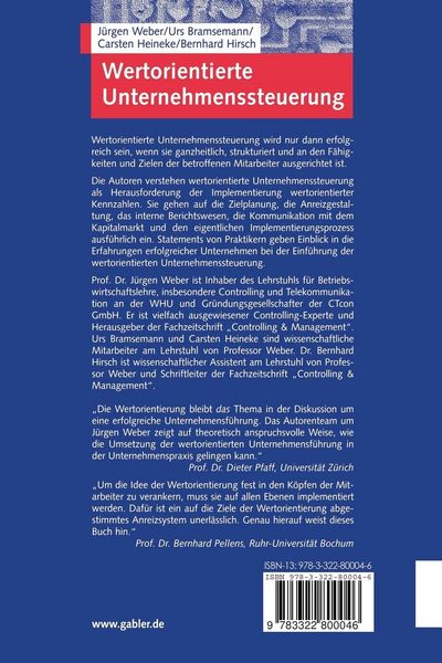 Produktbild: Wertorientierte Unternehmenssteuerung