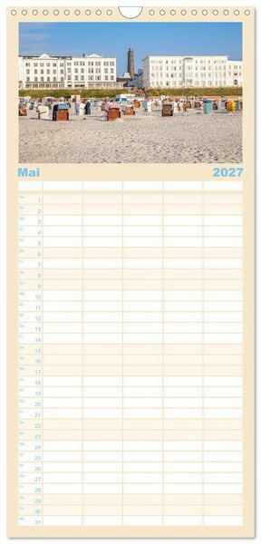 Produktbild: Familienplaner 2027 - Moin Borkum mit 5 Spalten (Wandkalender, 21 x 45 cm) CALVENDO