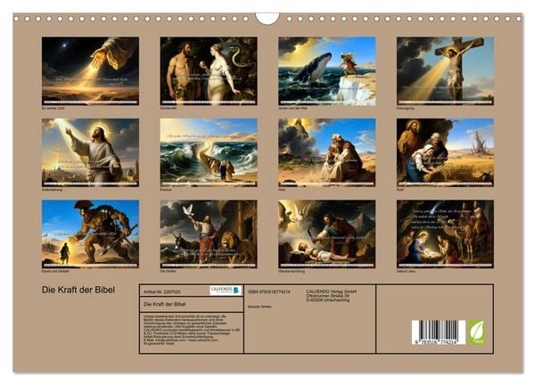 Produktbild: Die Kraft der Bibel (Wandkalender 2027 DIN A3 quer), CALVENDO Monatskalender