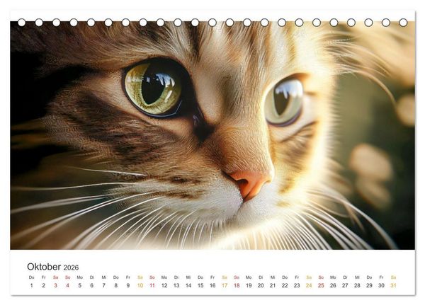 Produktbild: Katzen - Kalender f&uuml;r alle Miezenfans (Tischkalender 2026 DIN A5 quer), CALVENDO Monatskalender