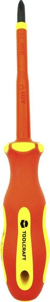 Produktbild: TOOLCRAFT PH2 TO-5345754 VDE, Elektrotechnik und Feinwerktechnik, Werkstatt Kreuzschlitz-Schraubendreher PH 2 Klingenl&auml;nge: 100 mm