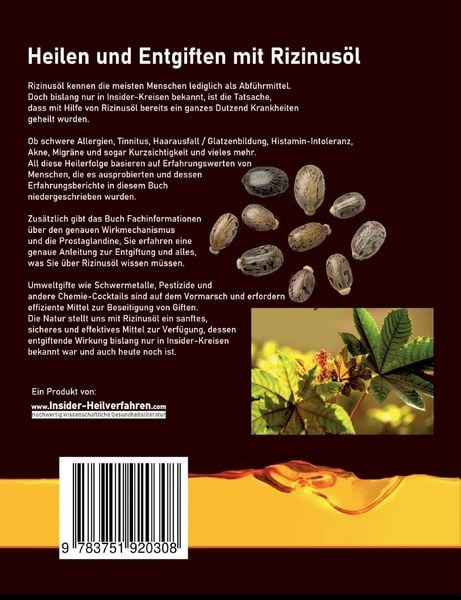 Produktbild: Heilen und Entgiften mit Rizinusöl (3. Auflage 2020)