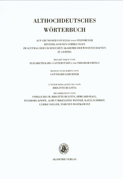 Produktbild: Althochdeutsches W&ouml;rterbuch / Band VI: M&ndash;N. 10. Lieferung (mit bis mor(a)beri)