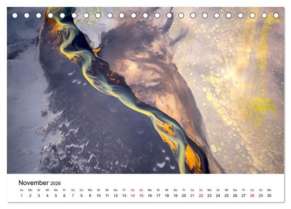Produktbild: Island Luftaufnahmen (Tischkalender 2026 DIN A5 quer), CALVENDO Monatskalender