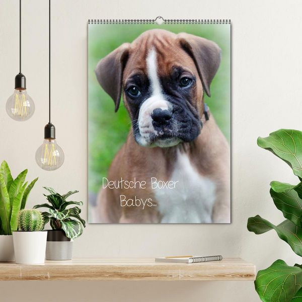 Produktbild: Deutsche Boxer Babys... (Wandkalender 2026 DIN A2 hoch), CALVENDO Monatskalender
