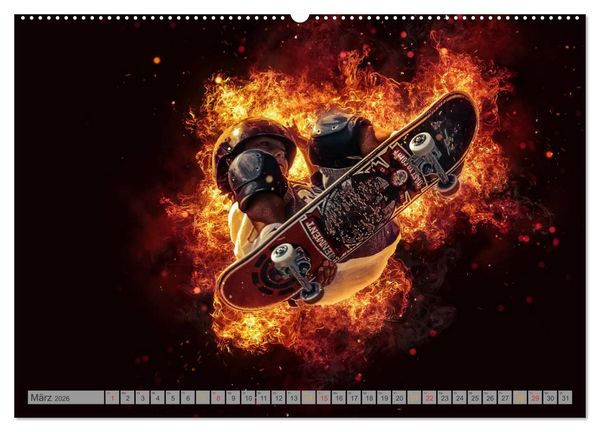 Produktbild: Skateboarding - extrem cool (Wandkalender 2026 DIN A2 quer), CALVENDO Monatskalender