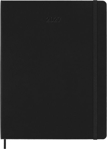 Produktbild: Moleskine 12 Monate Wochen Notizkaledner 2027, XL, 1 Wo = 1 Seite, rechts linierte Seite, fester Einband, Schwarz