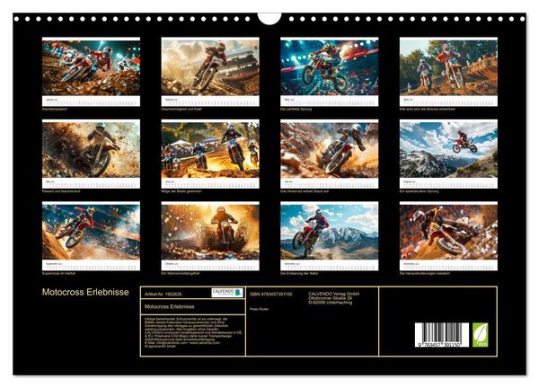 Produktbild: Motocross Erlebnisse (Wandkalender 2026 DIN A3 quer), CALVENDO Monatskalender