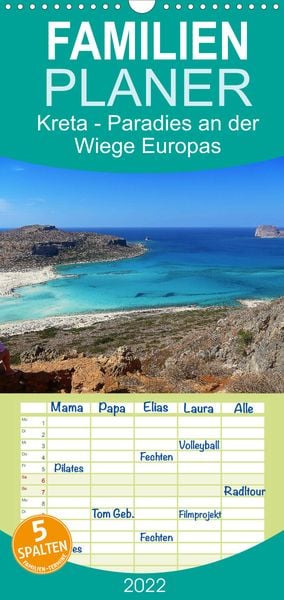 Produktbild: Kreta - Paradies an der Wiege Europas - Familienplaner hoch (Wandkalender 2022 , 21 cm x 45 cm, hoch)