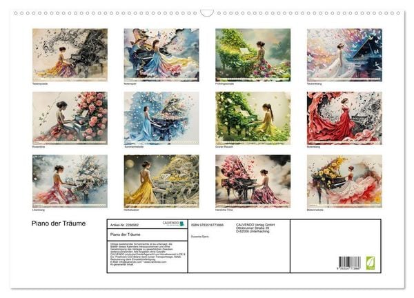 Produktbild: Piano der Tr&auml;ume (Wandkalender 2027 DIN A2 quer), CALVENDO Monatskalender